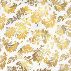 Лоскут для рукоделия, атлас, золотой узор на белом, 50 × 75 см - Фото 2
