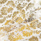 Лоскут для рукоделия, атлас, золотой узор на белом, 50 × 75 см - Фото 3
