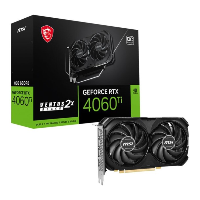 Видеокарта MSI PCI-E 4.0 RTX 4060 Ti VENTUS 2X BLACK 8G OC NVIDIA GeForce RTX 4060TI 8Gb 12   106497 - фото 51597081