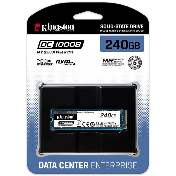 Накопитель SSD Kingston PCIe 3.0 x4 240GB SEDC1000BM8/240G DC1000B M.2 2280 0.5 DWPD - фото 51591182