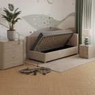 Кровать «Помпиду» с ПМ, 120×210 см, правая, премиум велюр цвет песчаный бриз - Фото 2