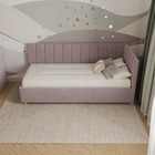 Кровать «Помпиду» без ПМ, 80×190 см, правая, премиум велюр цвет пыльная роза - Фото 6