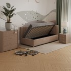 Кровать «Помпиду» с ПМ, 120×200 см, правая, премиум велюр, цвет пески касабланки - Фото 2