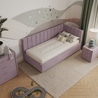 Кровать «Помпиду» с ПМ, 100×210 см, правая, премиум велюр, цвет пыльная сирень - Фото 6