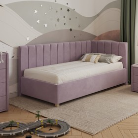 Кровать «Помпиду» без ПМ, 90×200 см, премиум велюр, цвет пыльная сирень