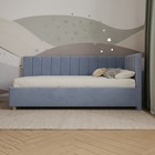 Кровать «Помпиду» без ПМ, 80×190 см, правая, премиум велюр, цвет лондонский туман - Фото 2
