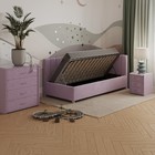 Кровать «Помпиду» с ПМ, 100×190 см, правая, премиум велюр, цвет бутоны вишни - Фото 2