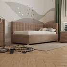 Кровать «Версаль» с ПМ, 90×190 см, с бортиком, правая, премиум велюр, пески касабланки - Фото 5