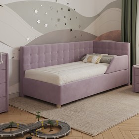 Кровать «Версаль» с ПМ, 90×190 см, с бортиком, премиум велюр, цвет пыльная сирень