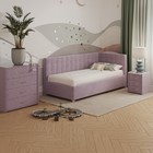 Кровать «Версаль» с ПМ, 90×190 см, с бортиком, правая, премиум велюр, цвет пыльная сирень - Фото 8