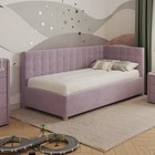 Кровать «Версаль» без ПМ, 80×190 см, с бортиком, правая, премиум велюр, пыльная сирень - Фото 2
