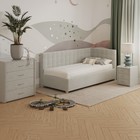 Кровать «Версаль» с ПМ, 90×190 см, с бортиком, правая, премиум велюр, цвет лунный луч - Фото 8