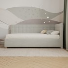 Кровать «Версаль» без ПМ, 80×190 см, с бортиком, правая, премиум велюр, цвет лунный луч - Фото 3