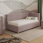 Кровать «Версаль» без ПМ, 80×190 см, с бортиком, правая, премиум велюр, цвет пыльная роза - Фото 2