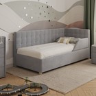 Кровать «Версаль» с ПМ, 90×190 см, с бортиком, правая, премиум велюр, цвет звёздная пыль - Фото 1