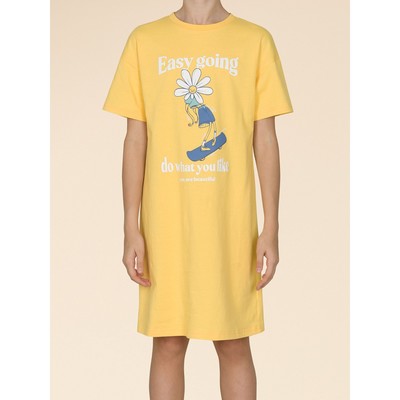 Ночная сорочка для девочек, рост 146 см, цвет жёлтый