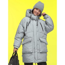 Пальто для девочек, рост 110 см, цвет серый