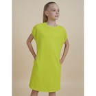 Платье для девочек, рост 140 см, цвет лаймовый - фото 110656574
