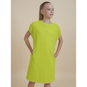 Платье для девочек, рост 140 см, цвет лаймовый