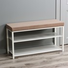 Банкетка «Торонто 33C», 88.5×30×49 см, каркас белый, сиденье бежевое - Фото 2