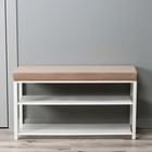 Банкетка «Торонто 33C», 88.5×30×49 см, каркас белый, сиденье бежевое - Фото 3