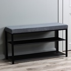 Банкетка «Торонто 33C», 88.5×30×49 см, каркас чёрный, сиденье серое - Фото 1