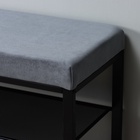 Банкетка «Торонто 33C», 88.5×30×49 см, каркас чёрный, сиденье серое - Фото 3