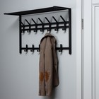 Вешалка с полкой «Торонто 32», 92.4×25.5×9.8 см, металл, чёрная 10643296 - фото 319752882