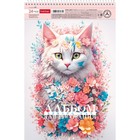 Альбом д/рис А4, 24л на гребне Spring cat, обл метал карт, бл 100 г/м2, МИКС - Фото 4