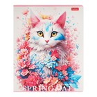 Тетрадь 48л кл Spring cat, обл мел карт, скругл угл, бл 65г/м2, МИКС (комплект 3 шт) - фото 24681064