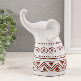 Сувенир керамика "Слон. Этнические узоры" белый состаренный 8,5х10,5х17 см