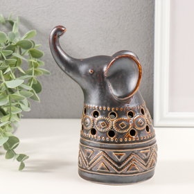 Сувенир керамика "Слон. Этнические узоры" коричневый 8,5х10,5х17 см