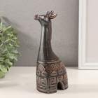 Сувенир керамика "Жираф. Этнические узоры" коричневый 8х5х18,5 см - фото 321775588
