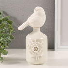 Аромадиффузер керамика "Белый воробышек на вазе с розой" 6,7х9,5х18,,8 см - фото 321775612