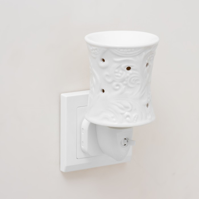 Ночник «Узор» белый 7.8×7.8×12 см - Фото 1