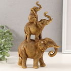 Фигурка 3D полистоун «Пирамида из слонов», т. золото, 20×7×30 см - Фото 1