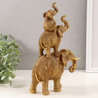 Фигурка 3D полистоун «Пирамида из слонов», т. золото, 20×7×30 см - Фото 2