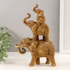 Фигурка 3D полистоун «Пирамида из слонов», т. золото, 20×7×30 см - Фото 4