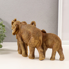 Фигурка 3D полистоун «Семья слонов», т. золото, 32.5×10×17.5 см - Фото 3