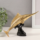 Фигурка полистоун «Меч-рыба золотая с узорами», 23×7×16 см - Фото 1