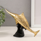 Фигурка полистоун «Меч-рыба золотая с узорами», 23×7×16 см - Фото 3