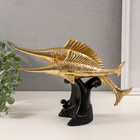 Сувенир полистоун "Меч-рыбы золотые с узорами" 32х8,5х20 см - фото 321775701
