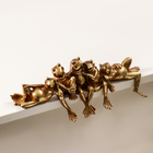 Фигурка полистоун «Пять лягушек на отдыхе», бронза, 28.5×5.5×9.5 см - Фото 3