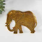 Подставка интерьерное полистоун "Африканский слон" золото 19х1,5х14,5 см - фото 321775734