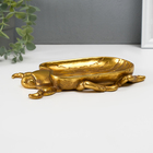 Подставка для мелочей «Жук скарабей», полистоун под золото, 19.5×14.5×2.5 см - Фото 4