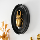 Панно настенное «Жук-олень», полистоун, декор, чёрный с золотом, 15×3×19 см - Фото 2