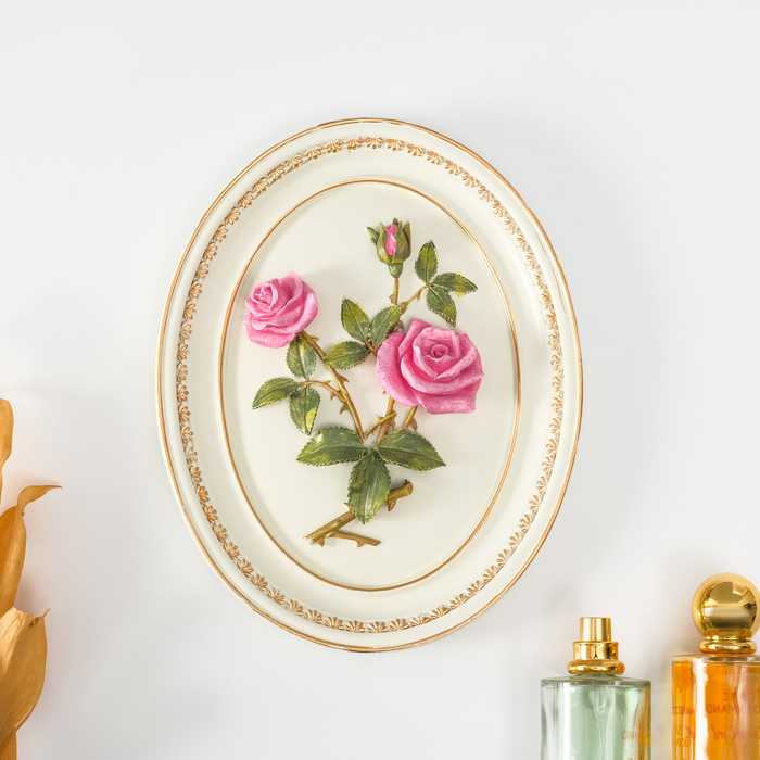 Панно настенное полистоун «Королевские розы», 18×3×23 см