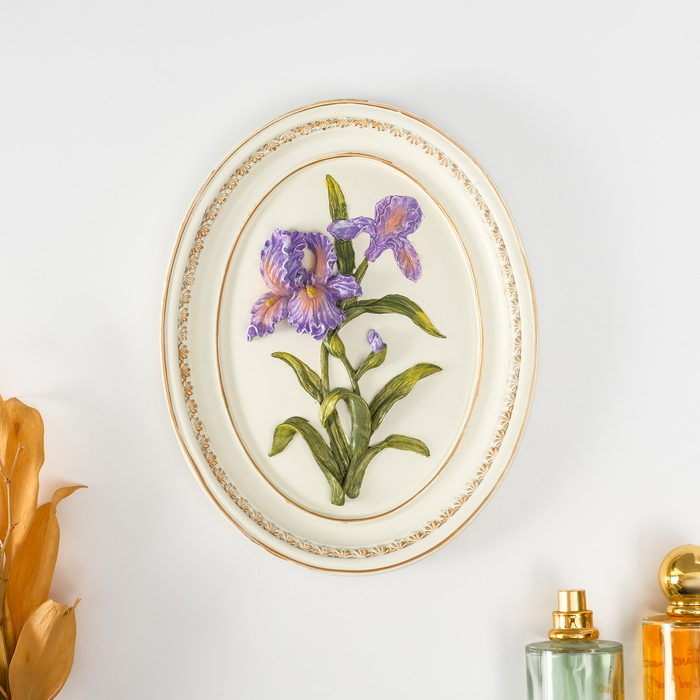 Панно настенное полистоун «Ирисы», 18×2×23 см
