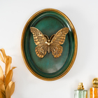 Панно настенное «Бабочка», полистоун, декор, тёмно-зелёный, 20×4×26 см - Фото 1