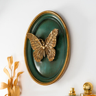 Панно настенное «Бабочка», полистоун, декор, тёмно-зелёный, 20×4×26 см - Фото 2